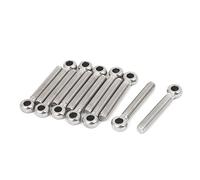 sourcing map M6 x 40mm 304 Acier inoxydable oeil levage épaule machine montage boulon 12Pcs
