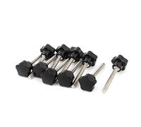 sourcing map M6 x 50 mm Filetage mâle en plastique en forme d'étoile Tête de serrage Bouton Grip Noir 10pcs