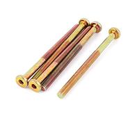 sourcing map M6 x 85 mm filetée Douille hexagonale Tête capuchon Vis Boulons Bronze Tone 5 pcs
