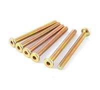 sourcing map M6x 60mm filetage mâle Vis à tête hexagonale PAC Pièces Bronze Tone Lot de 6