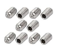 sourcing map M6x10mm 304 acier inoxydable vis à ressort prise hexagonal Vis sans tête à bille 10pcs