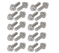 sourcing map M6x20mm Vis Bride Tête Hexagonale Boulon Métrique en acier Inox 304 20pcs