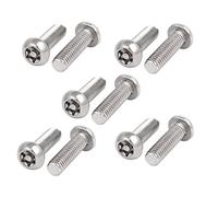 sourcing map M6x20mm Vis Inviolable Tête Bombée Torx Bouton 304 Acier Inoxydable Sécurité 10pcs