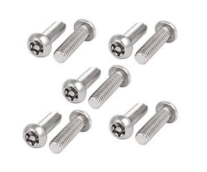 sourcing map M6x20mm Vis Inviolable Tête Bombée Torx Bouton 304 Acier Inoxydable Sécurité 10pcs