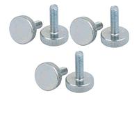 sourcing map M6x20mm Vis moletée filetage Tête Ronde zingué Ton Argent Bleu 6pcs