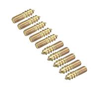 sourcing map M6x25mm Vis Double Filetage Boulon 20pcs Double Extrémité Cheville pour Bois Meuble