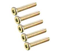 sourcing map M6x35mm Complet Filetage Douille Hexagonal Tête Capuchon Boulons Vis Bronze Ton 5 Pièces