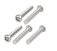 sourcing map M6x40mm Vis Inviolable Tête Bombée Torx Bouton 304 Acier Inoxydable Sécurité 5pcs