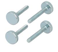 sourcing map M6x40mm Vis Moletée Tête pointe plate entièrement fileté 4pcs