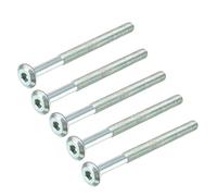 sourcing map M6x80mm vis six pans creux Vis Meuble 58mm Longue filetage 5pcs zingué