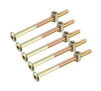 sourcing map M6x90mm Boulon Meuble Lit Écrou Ensemble Hexagonal Douille Vis 56,7mm Filetage Longueur avec Écrou pour Lits Têtes Lit Chaises 5 Ensembles