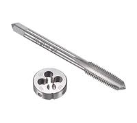 sourcing map M7 x 1mm Métrique Ensemble à Fileter HSS Machine Filetage Vis Robinet avec Alliage Outil Acier Rond Filetage Matrice