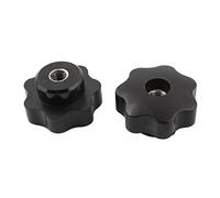sourcing map M8 à Pas de 1,25 mm Filetage Femelle à Trou à vis en étoile Bouton de Serrage noir 2 pcs