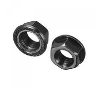 sourcing map M8 Dentelé Bride Hexagonal Verrouillage Écrous Carbone Acier Noir Oxyde Fini 100Pcs