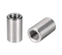 sourcing map M8 Écrou Accouplement Manchon Filet Couplage Rond Connecteur 304 Acier Inox 20mm Longueur Paquet de 10