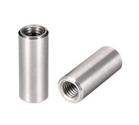 sourcing map M8 Écrou Accouplement Manchon Filet Couplage Rond Connecteur 304 Acier Inox 30mm Longueur Paquet de 10