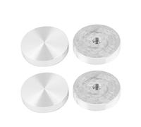 sourcing map M8 Filetage 39mm Diamètre Forme ronde Aluminium disque Hardware pour table en verre Argenté 4Pcs