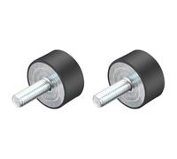 Sourcing map M8 Supports en caoutchouc filetés isolateurs de vibrations, amortisseurs cylindriques avec clous 30 x 15 mm 2 pièces