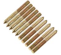 sourcing map M8 Vis Double Filetage Boulon Longueur 75mm Double Tête Autotaraudeuse 8mm Bois Joint Meubles Jambes 10Pcs