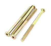 sourcing map M8 x 120 mm Filetage mâle Douille hexagonale Tête capuchon Vis Boulons Bronze Tone 4 pcs