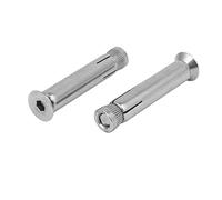 sourcing map M8 x 60mm Boulon expansion Acier inox 304 Tête fraisée hexagonale ancrage Manchon 2PCS