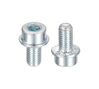 sourcing map M8x14mm Collerette Douille Tête Cap Vis, 10pcs 8.8 Grade Carbone Acier Hexagonal Douille Tête Dentelé Bride Boulons Machine Vis