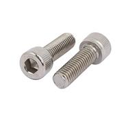 sourcing map M8x25mm 304 Stainless Steel Left Hand Thread Hex Socket Cap Screw Fastener 2pcs