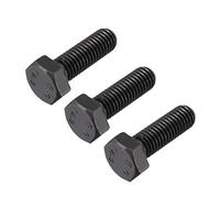 sourcing map M8x25mm vis tête Hex Vis gauche fixation acier carbone noir 3pc