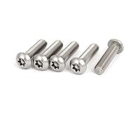 sourcing map M8x30mm Vis Inviolable Tête Bombée Torx Bouton 304 Acier Inoxydable Sécurité 5pcs