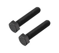 sourcing map M8x40mm Tête Hex vis fixation gauche vis acier carbone noir 2pc