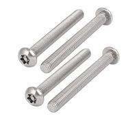 sourcing map M8x70mm Vis Inviolable Tête Bombée Torx Bouton 304 Acier Inoxydable Sécurité 4pcs