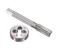 sourcing map M9 x 0.5mm Métrique Ensemble à Fileter HSS Machine Filetage Vis Robinet avec Alliage Outil Acier Rond Filetage Matrice