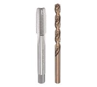 sourcing map M9 x 1.25 Taraud Droit Cannelure Filetage et 7.8mm Foret hélicoïdal Ensemble Métrique M35 Cobalt Haute Vitesse Acier Machine Enfilage Robinet Forage Outil pour Inox Acier