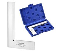 sourcing map Machinist Équerre d'ingénieur en acier au carbone 12,5 x 8 x 0,6 cm Règle à angle droit de 90 degrés avec large siège pour disposition et mesure de précision, argenté