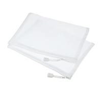 sourcing map Maille Fermeture éclair Sacs, A5 Nylon Fermeture éclair Pochette Crayon Boîte Stockage Poches pour Voyage Bureau Accessoires, Blanc Coffret de 6