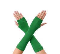sourcing map Manchette chauffe-bras sans doigts extensible classique unisexe Vert One Size