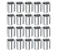 sourcing map Manchon Filetée Rond Écrou Accouplement M10x1mm Femelle Filetage 15mm Fileté Rond Manchon Connecteur Tige Barre Goujon Tube Écrou Matériel Attache, Argenté Paquet de 20