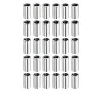 sourcing map Manchon Filetée Rond Écrou Accouplement M4x0.7mm Femelle Filetage 10mm Raccorder Tige Barre Goujon Tube Écrou Connecteur pour Rallonger, Argenté Paquet de 30