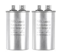 sourcing map Marche Condensateur Rond CBB65 12uF 12mfd 450V AC 40/85/21 Aluminium Coffret avec Terminal pour Climatisateur Compresseur Moteur Chaleur Pompe Condensateur 2Pcs