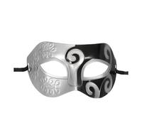 sourcing map Masque de Mardi Gras pour homme - Demi-visage - Costume d'Halloween pour bal masqué, bal de fin d'année, anniversaire, Gras, style rétro noir