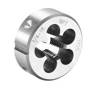 sourcing map Matrice ronde NPT 1/4"-18, filetage à la machine, filetage à droite, acier rapide (HSS)