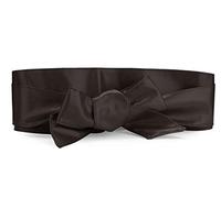 sourcing map Mesdames Faux Cuir Self Tie Bowknot Large Ceinture Ceinture Obi Ceinture pour Robes Marron foncé taille unique