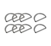 sourcing map Métal Anneaux D Boucle, 15pcs 25mm(0.98") 2mm Épais Anneaux D Soudés Boucle pour Sangle Couture Vêtements Sangles Sacs Ceinture DIY Accessoires, Foncé Gris