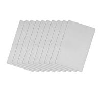 sourcing map Métal Carte, 2.6" x 1.8" Brossé 201 Inoxydable Acier Plaque pour DIY Laser Gravure Plaque Identification, 0.4mm Épais Argent Ton 10 Pcs