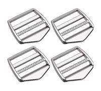 sourcing map Métal Échelle Boucle Coulissant Tri-planeur Métal Réglable Boucles, 4pcs 31mm(1-1/4") Intérieur Taille pour Sangle Sac Dos Bracelet, Argent Ton