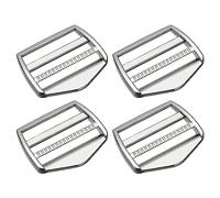 sourcing map Métal Échelle Boucle Coulissant Tri-planeur Métal Réglable Boucles, 4pcs 38mm(1-1/2") Intérieur Taille pour Sangle Sac Dos Bracelet, Argent Ton