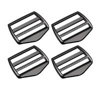 sourcing map Métal Échelle Boucle Coulissant Tri-planeur Métal Réglable Boucles, 4pcs 38mm(1-1/2") Intérieur Taille pour Sangle Sac Dos Bracelet, Gun-Noir