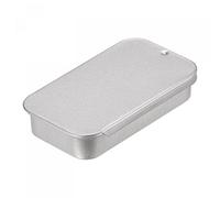 sourcing map Métal Étain Boîte, 3Pcs 2.36" x 1.18" x 0.43" Rectangulaire Vide Fer-blanc Boîtes Rangement avec Couvercles coulissants, Argenté