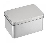 sourcing map Métal Étain Boîte, 4,21" x 2,87" x 2,36" Rectangulaire Vide Fer-blanc Boîtes Rangement avec Couvercles, Argenté