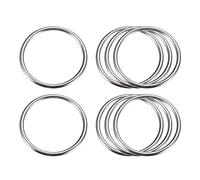 sourcing map Métal Joints Toriques, 8pcs 40mm(1.57") ID 3mm Épaisseur Polyvalent Non soudé Joint Torique Boucle pour Artisanat Ceinture Porte-monnaie Sac Création Matériel, Argenté